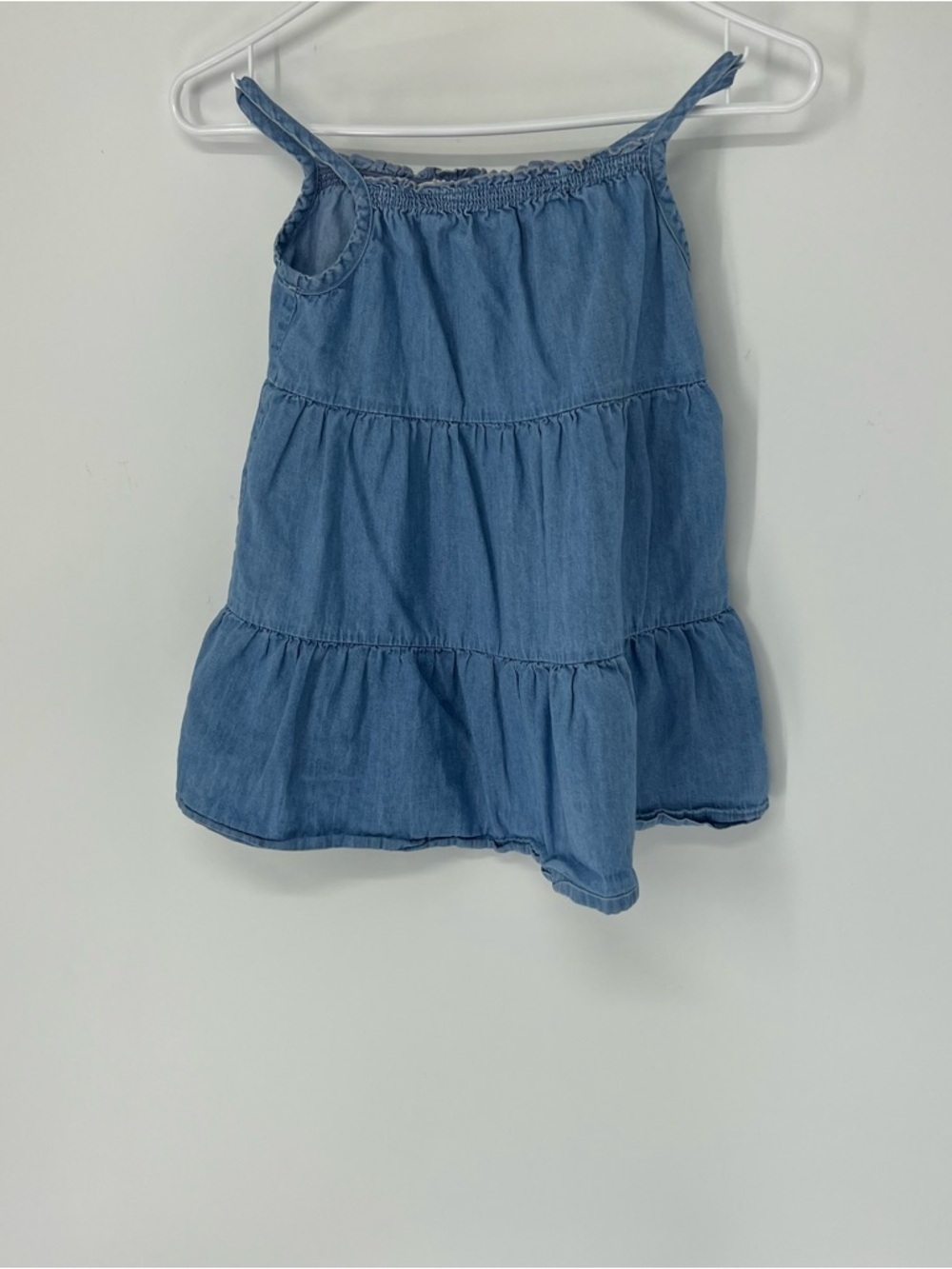 Hanna andersson girls chambray denim jumper dress size 8